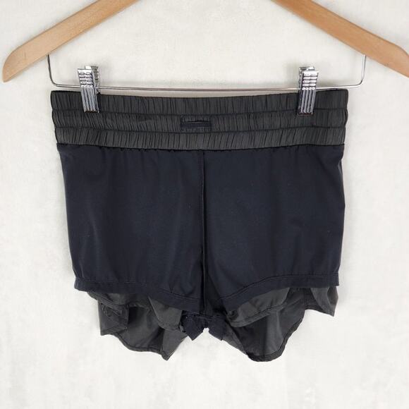 ACTA High Waist Running Shorts Women M Black Elastic Waist Zip Pocket Linersa - Picture 6 of 6